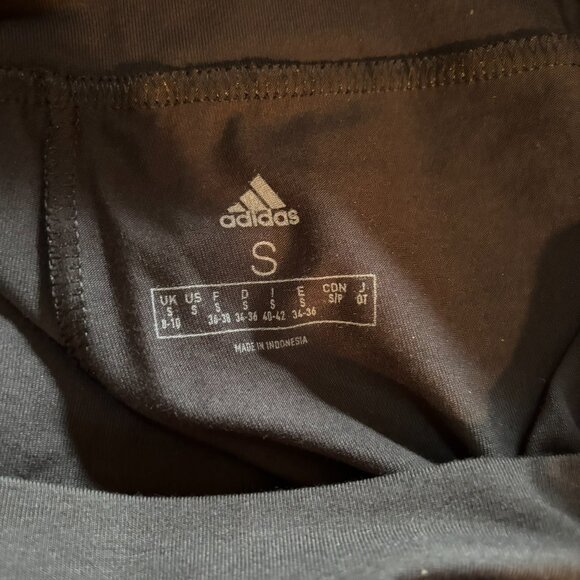 NWT Adidas Leggings Tights S Small Black White Logo - Picture 6 of 6